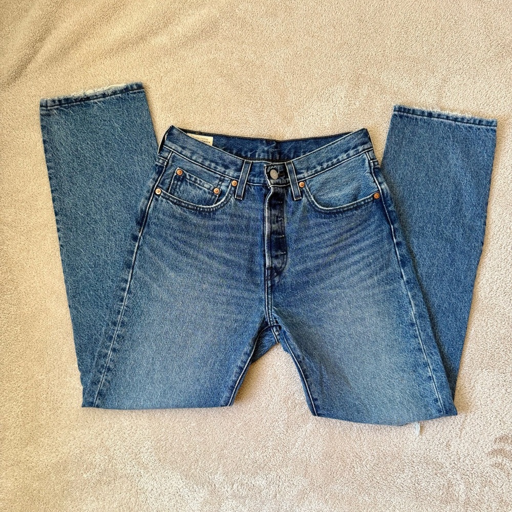 Levi’s 501 Premium Ripped High Waist Straight Leg Jeans